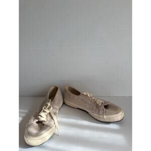 Superga Unisex Cream Wool Lace Up Athletic Casual Sneakers Shoes Size 40 Women 9